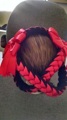 A view of the back of the Michoacan hair piece