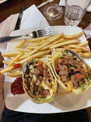 Xando Steak Wrap, French Fries