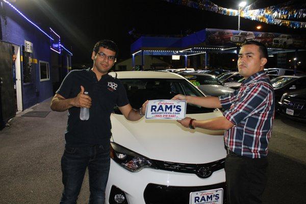 Our customer Elvis and his buddy excited about the purchase of his 2014 Toyota Corolla! #RamsAutoServices