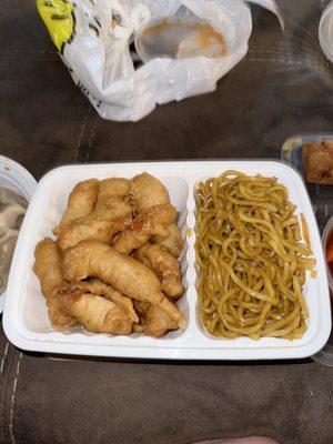 Sweet and sour chicken combo with lo mein