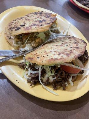 Chicharron Gordita and Carne Asada Gordita