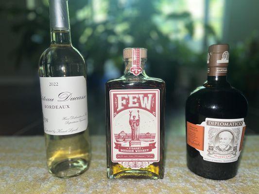 Bordeaux, bourbon, rum