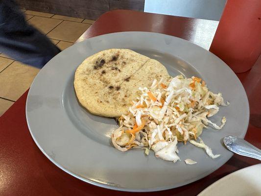 Pupusa with pork and cheese