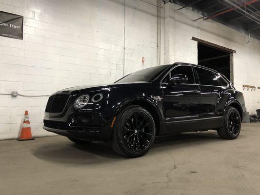 Check out this bentley bentayga after we did our black out package and Ceramic Pro.