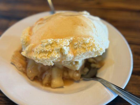 Crazy good apple pie with melt in your mouth flakey pie crust.