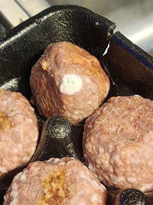 Molded meatballs from BJ Kearny NJ.