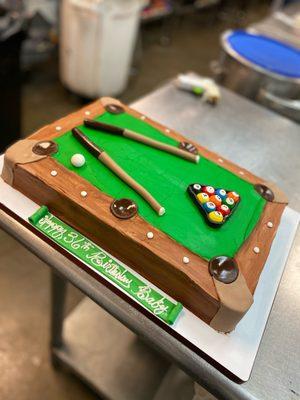 Pool Table Cake