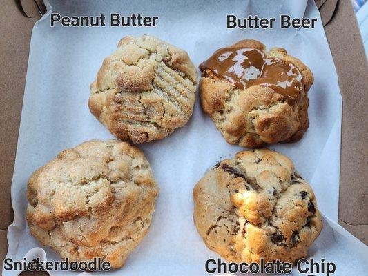 Phenominal: Chocolate Chip, Peanut Butter, Snickerdoodle. I'd pass on the Butter Beer.