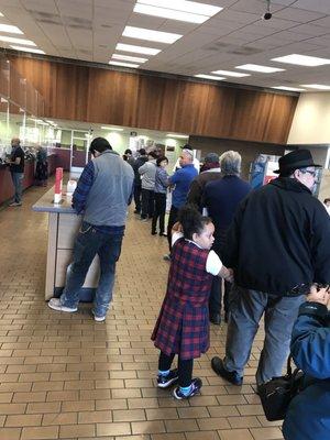 Look at the line! And only 3 teller.