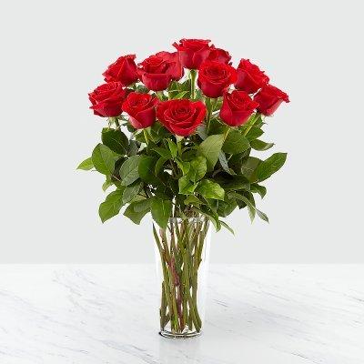 Dozen Red Roses in a Vase