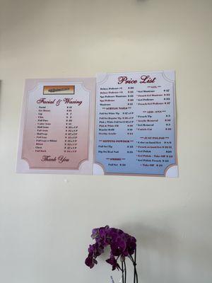 Price list