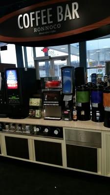 Delux-O coffee bar! More options than you can shake a (swizzle) stick at.