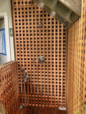 Outdoor shower after