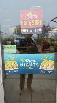 Free wi fi & taco Tuesday and Thursdays!