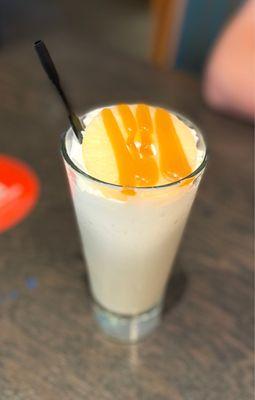 NEW Pineapple Upside-Down Cake Milkshake with a shot of Captain Morgan