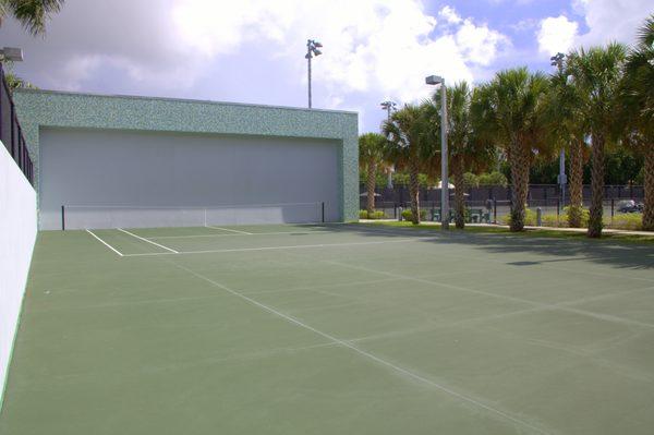 Use our full-size Practice Wall to improve your tennis skills.