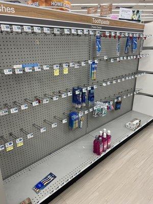 Shelves are empty