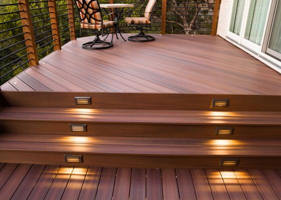 Cat Mountain Fiberon composite deck with riser lighting