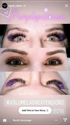 Purple in my lashes ! Love it !!