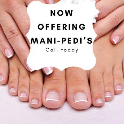 Now offering Manicures and pedicures call today to schedule an appointment