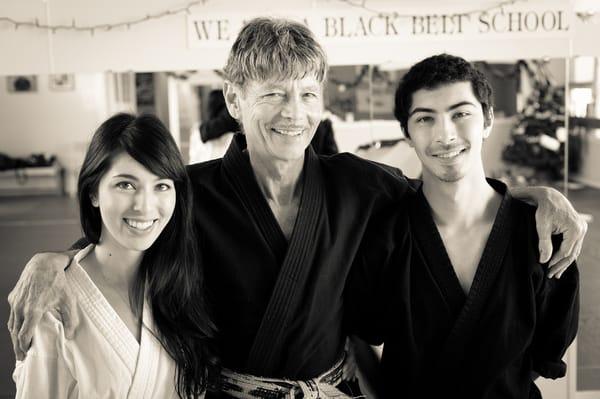 Master Roger Carlon with his children, Teacher Chantal and Teacher Roger Jr.