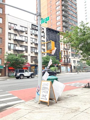 Here's the Grand Opening sign on the corner 95th and Second Avenue. 05/28/22