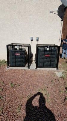 Look at the fantastic air conditioning units Aire Force One A/C and Heat installed for me. Extreme locking cages. 702-339-4006.