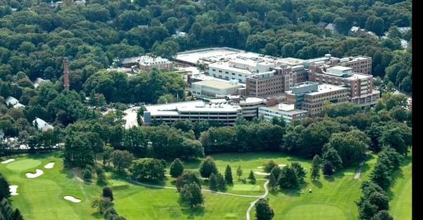 Aerial shot of Newton-Wellesley Hospital