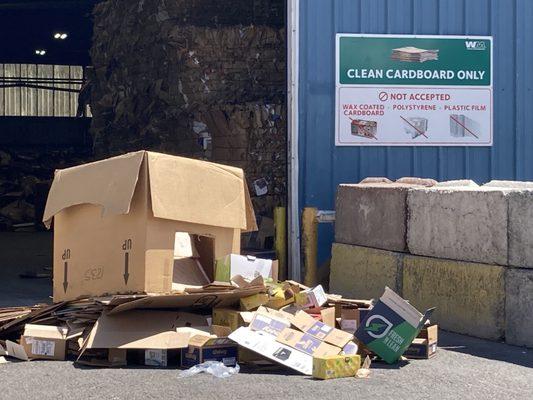 Cardboard ready to be recycled