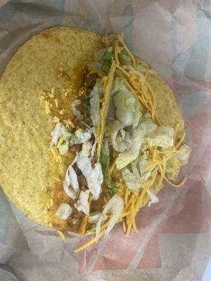 Hairline of "beef" on my "Supreme" taco