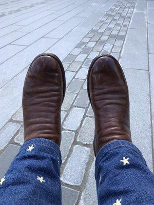 Like a mirror! Thanks to Jacob's Shoe Repair, I always get THE BEST shoeshine (& repairs!) in NYC.