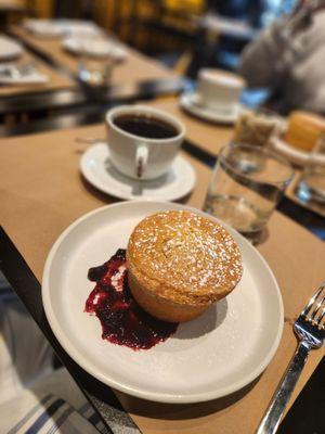 Olive oil cake and coffee.