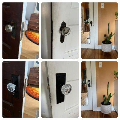 Updating Vintage Doors With Beautiful Victorian Locks & Glass Knobs !!!