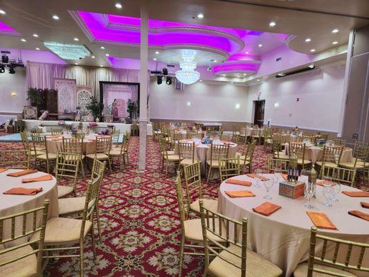 Bay Area Indian Wedding Decorations - Sangeet Decor at Aria Banquet Hall in Milpitas