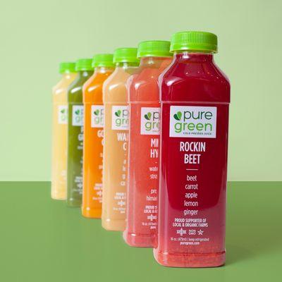 Cold pressed juices and shots contain 5lbs of produce, no preservatives.  Just delicious, all natural ingredients.