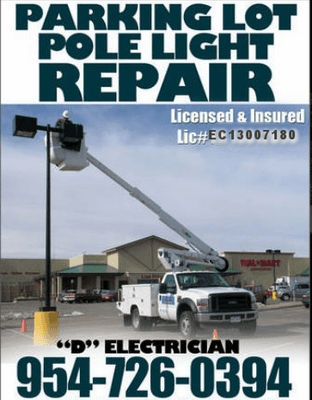 Pole light and Parking lot lighting repair