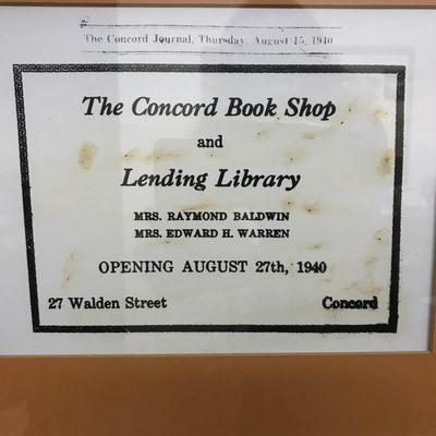 original ad that ran in the Concord Journal - opening August 27, 1940!