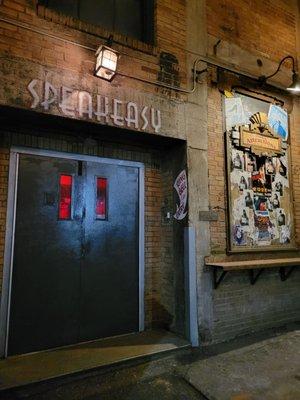 Entry way to Thaxton Speakeasy in the alley