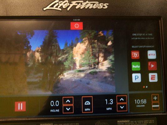 Treadmills have scenic views,Netflix and hulu