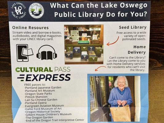 Lake Oswego Public Library flyer