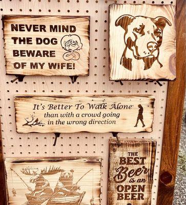 Witty wood signs