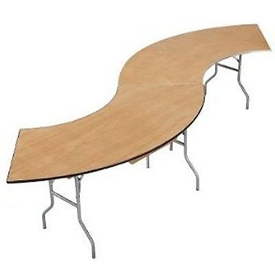 7ft Birch Wood Serpentine Tables