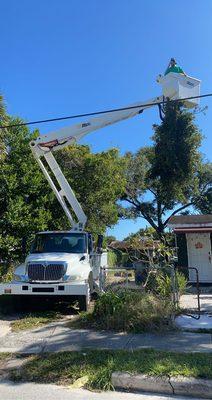 Our bucket truck at work