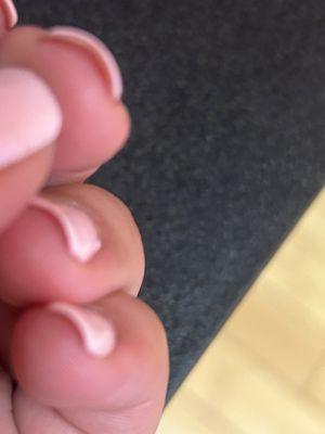 Separation of gel from actual nail