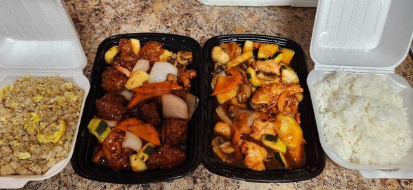 306. Orange Chicken & 311. Hunan Chicken