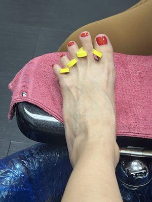 This is the only photo I have and it's from my nail technician Ann who did my pedicure!