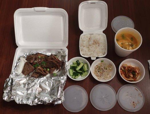 Carryout Korean BBQ and seafood&beef tofu soup combo dinner, $28.99.