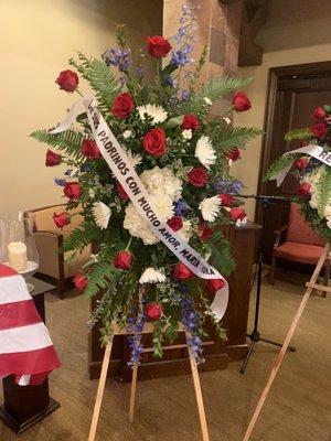 Standing Spray Funeral Arrangement