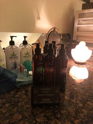 I loved the oils and lotions that were used.  They were calming and my skin felt great afterwards.