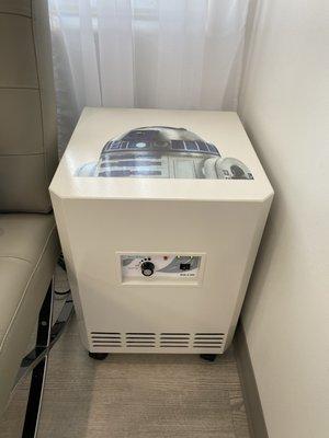 R2-D2 helps keep our air fresh and clean with enclosed germicidal UV-C and HyperHEPA filtration.